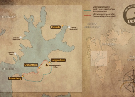 Mapa poglądowa trasy wycieczki © Barents.pl